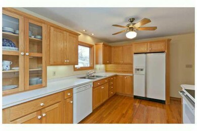 Kitchen. Look at all the cupboards!!  A place for everything! Show off your special dishes in the hutch-cabinet with glass doors.  Notice the long 