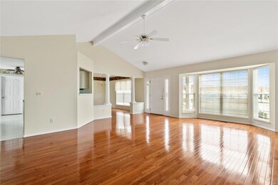 Open floor plan w loads of light in the living roo