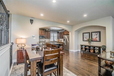 Plenty of room for large dining pieces.