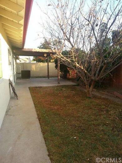 back yard with fruit tree