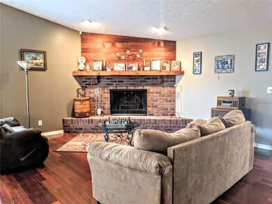 Family room with fire place