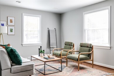 Living room with plenty of natural light and light