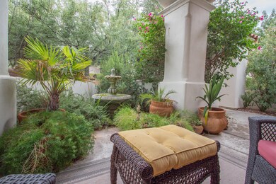 Covered Front Patio with Fountain