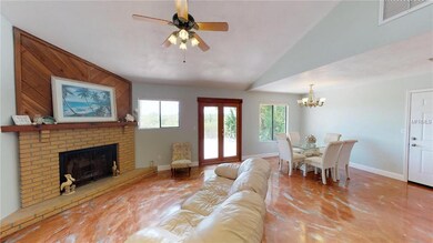 Cozy wood burning fireplace