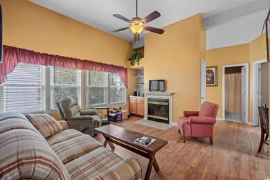 Living room featuring hardwood / wood-style floori