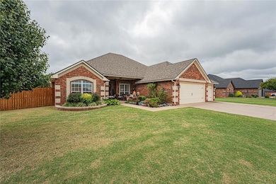 View of front of home with roof with shingles, brick siding, driveway, a porch, and an attached garage