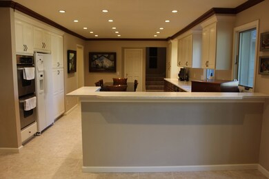 View from living room to kitchen