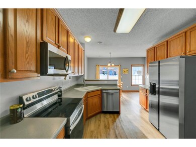 Kitchen overlooking the dining area and patio