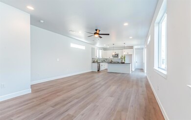 Unfurnished living room with recessed lighting, l