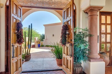 Entry doors open looking into Courtyard