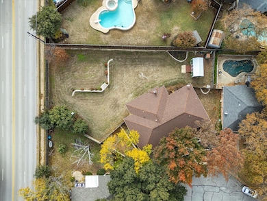 Aerial view - park like back yard with privacy fence.  Enjoy your backyard without neighbors being able to see you.