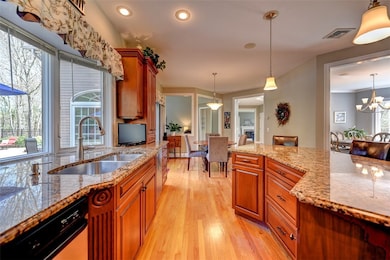 Kitchen open to breakfast area