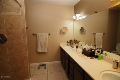 Master bath with tiled walk-in shower