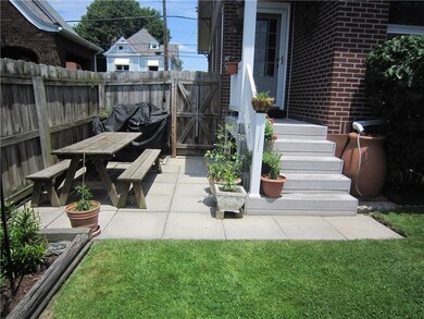 Kitchen door leads to back patio
