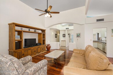 Living room looking to foyer