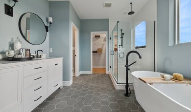 Primary bath with freestanding tub