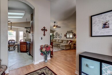 View to kitchen & family room