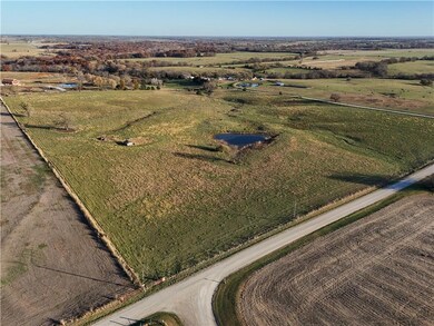 Overview of rural landscape with large plots for crops