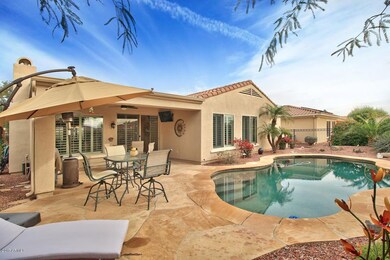 Private back yard with pool