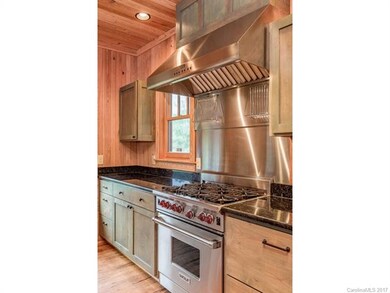 The Wolf stove is a highlight of the kitchen.