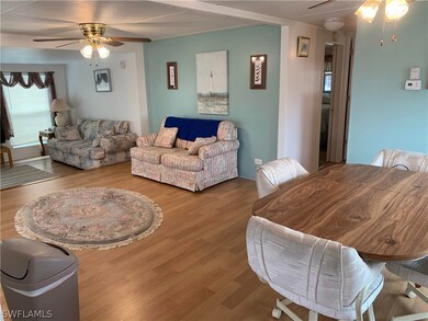 Dining area + living room