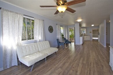 Looking into the kitchen from the living room.