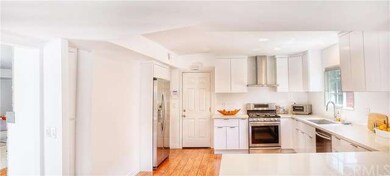 Left side of kitchen has 2 large upper pantry area