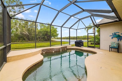 Private waterfall pool with stunning water and preserve views