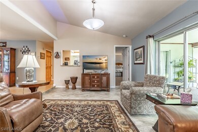 Vaulted ceilings here in the large 20' x 13' living room