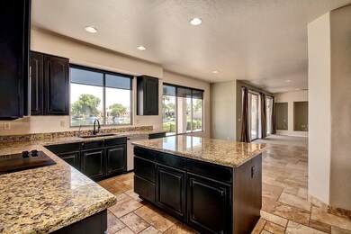Kitchen Electric Shades Partly Down