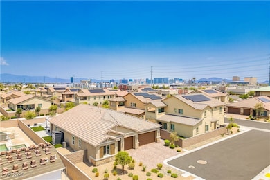 Aerial perspective of suburban area