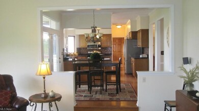 The view into the kitchen from family room.  New, 
