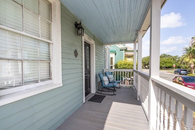 Front porch.  Original 1875 window in the foregrou