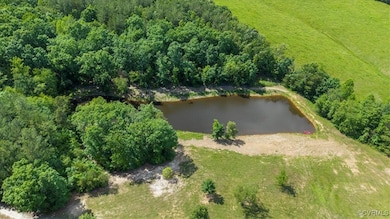 Aerial overview of property's location with a larg