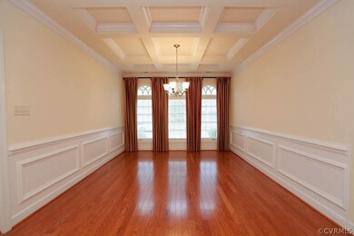 Dining room with coffered ceiling