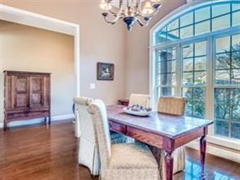 Dining room with beautiful wood flooring
