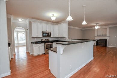 Kitchen with appliances with stainless steel finis