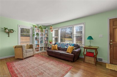 Beautifully lit living room with natural south facing light.