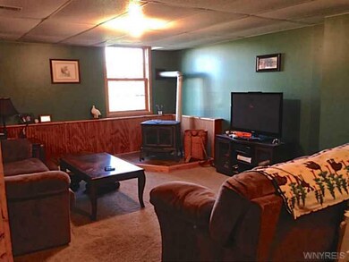 Family Room Huge Family Room with pellet stove