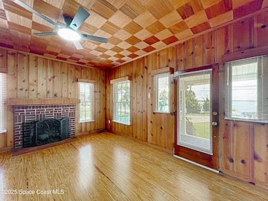 Living room with fireplace