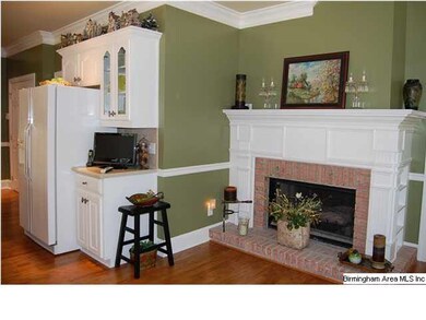 Fireplace in the kitchen area