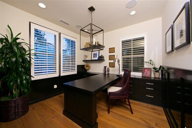 Rich woods and great place to have a home office.