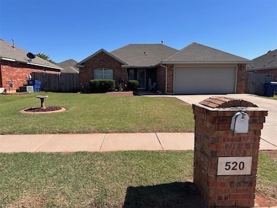 Ranch-style home with brick siding, driveway, roof with shingles, a garage, and central AC