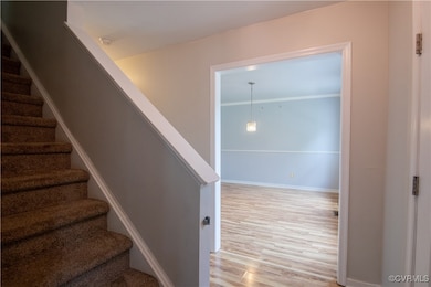 Entry foyer, looking into dining room