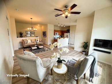 Living area when virtually staged