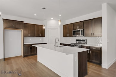 Large island with sink and disposal