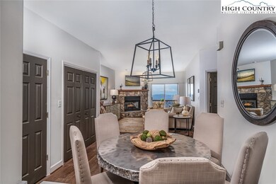 Looking from the foyer past the dining area to the