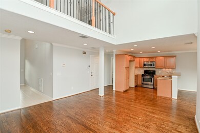 Catwalk area to bedroom overlooks the living area.