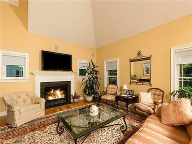 Living Room. Cathedral ceilings and...