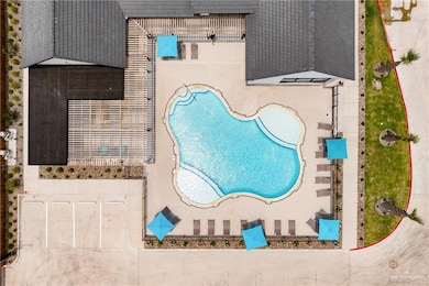 Drone / aerial view of a pool